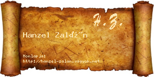 Hanzel Zalán névjegykártya